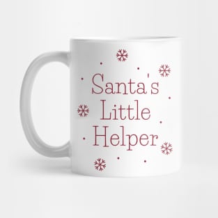 Santa's Little Helper. Cute Christmas Design with snowflakes Mug